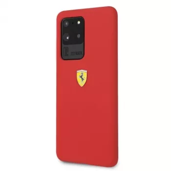 Ferrari pevné puzdro FESSIHCS69RE silikónové zadné puzdro pre Samsung Galaxy S20 Ultra - červená