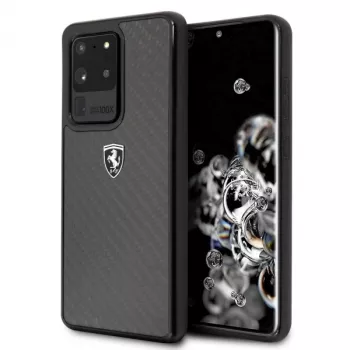 Ferrari pevné puzdro FEHCAHCS69BK pre Samsung Galaxy S20 Ultra, Black Carbon Heritage