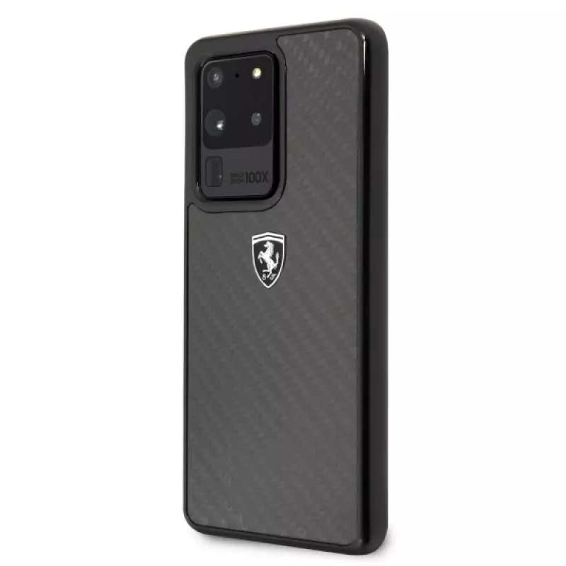 Ferrari pevné puzdro FEHCAHCS69BK pre Samsung Galaxy S20 Ultra, Black Carbon Heritage