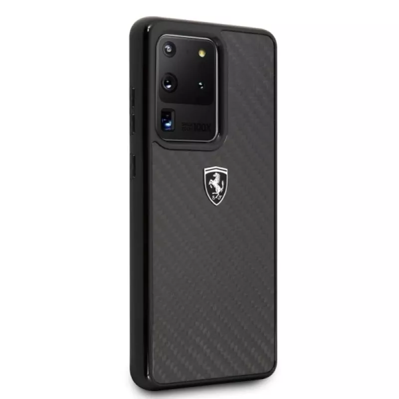 Ferrari pevné puzdro FEHCAHCS69BK pre Samsung Galaxy S20 Ultra, Black Carbon Heritage