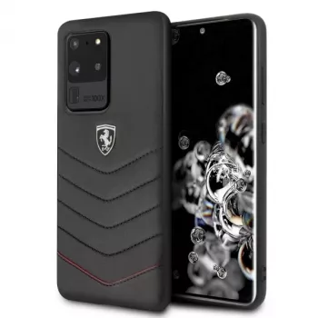 Ferrari pevné puzdro FEHQUHCS69BK Heritage pre Samsung Galaxy S20 Ultra, čierna