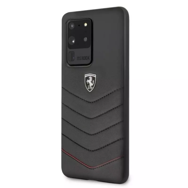 Ferrari pevné puzdro FEHQUHCS69BK Heritage pre Samsung Galaxy S20 Ultra, čierna