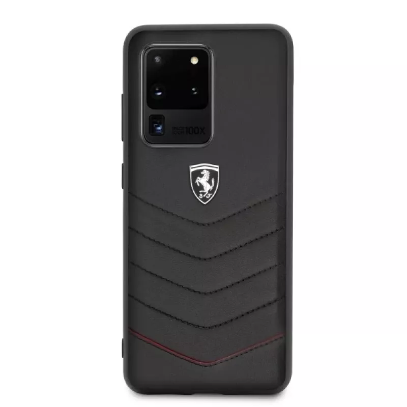 Ferrari pevné puzdro FEHQUHCS69BK Heritage pre Samsung Galaxy S20 Ultra, čierna