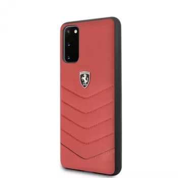 Ferrari pevné puzdro FEHQUHCS62RE Heritage pre Samsung Galaxy S20, červená