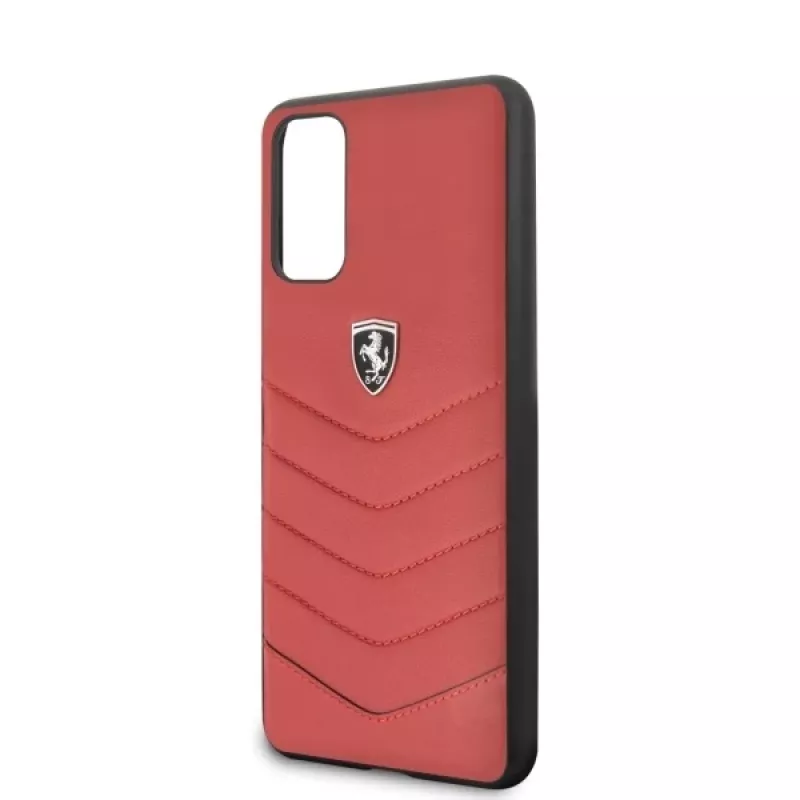 Ferrari pevné puzdro FEHQUHCS62RE Heritage pre Samsung Galaxy S20, červená