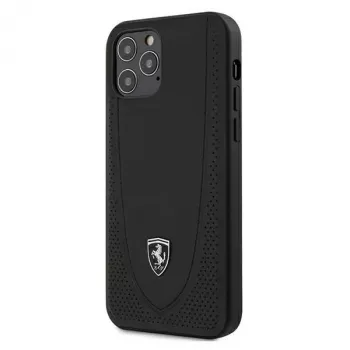 Ferrari FEOGOHCP12MBK Off Track Perforated pevné puzdro pre iPhone 12 / 12 Pro 6,1 palca - čierna