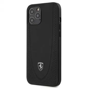 Ferrari Off Track Perforated pevné puzdro pre Apple iPhone 12 Pro Max 6,7 palca - čierna