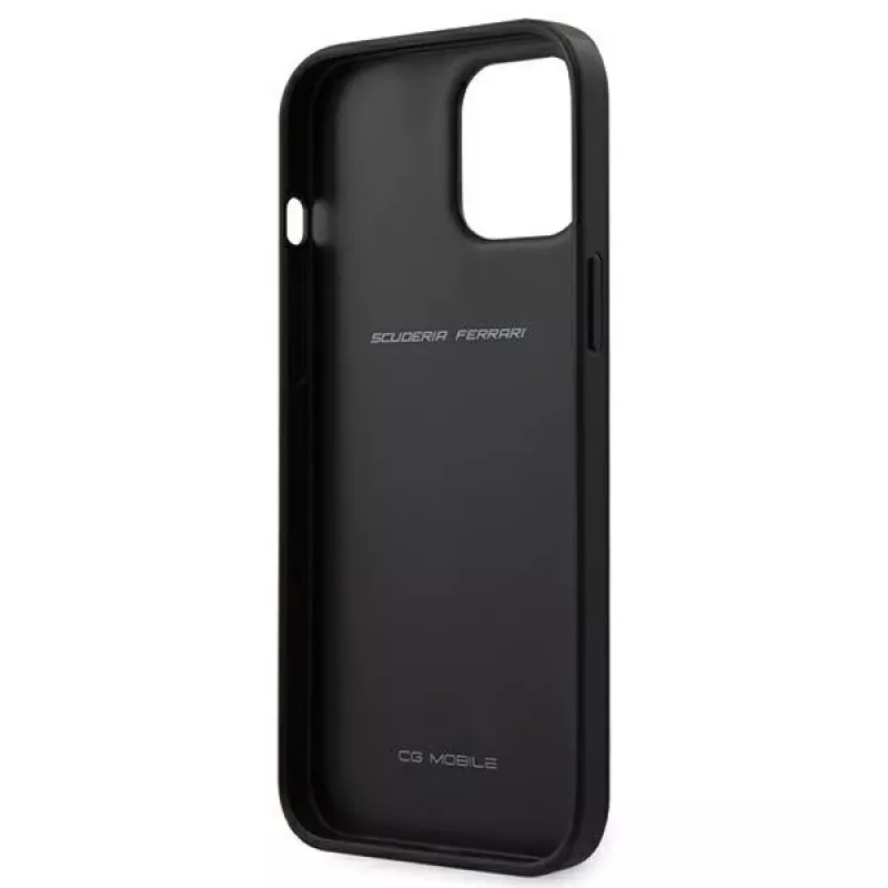 Ferrari Off Track Perforated pevné puzdro pre Apple iPhone 12 Pro Max 6,7 palca - čierna