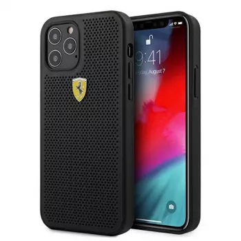 Ferrari FESPEHCP12LBK iPhone 12 Pro Max 6,7 palca pevné puzdro On Track Perforated čierna