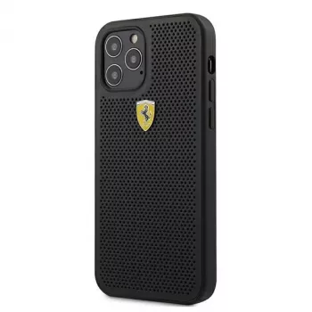 Ferrari FESPEHCP12LBK iPhone 12 Pro Max 6,7 palca pevné puzdro On Track Perforated čierna