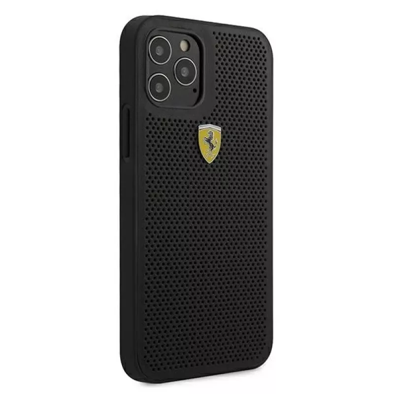 Ferrari FESPEHCP12LBK iPhone 12 Pro Max 6,7 palca pevné puzdro On Track Perforated čierna