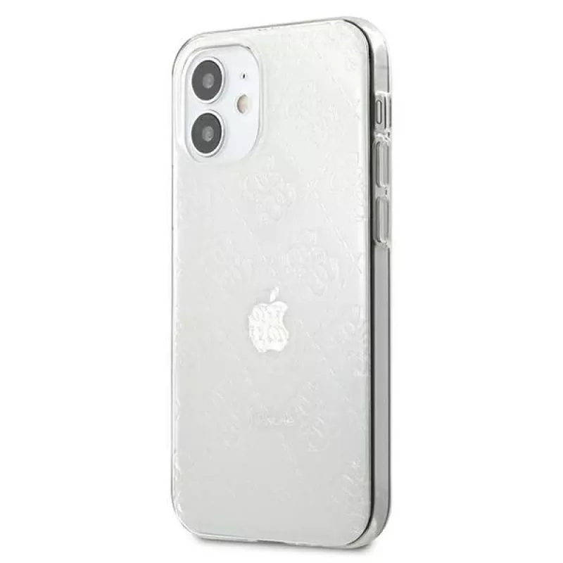Guess GUHCP12S3D4GTR iPhone 12 mini priehľadné pevné puzdro 4G 3D Pattern Collection