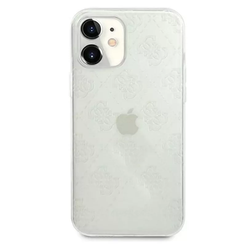Guess GUHCP12S3D4GTR iPhone 12 mini priehľadné pevné puzdro 4G 3D Pattern Collection