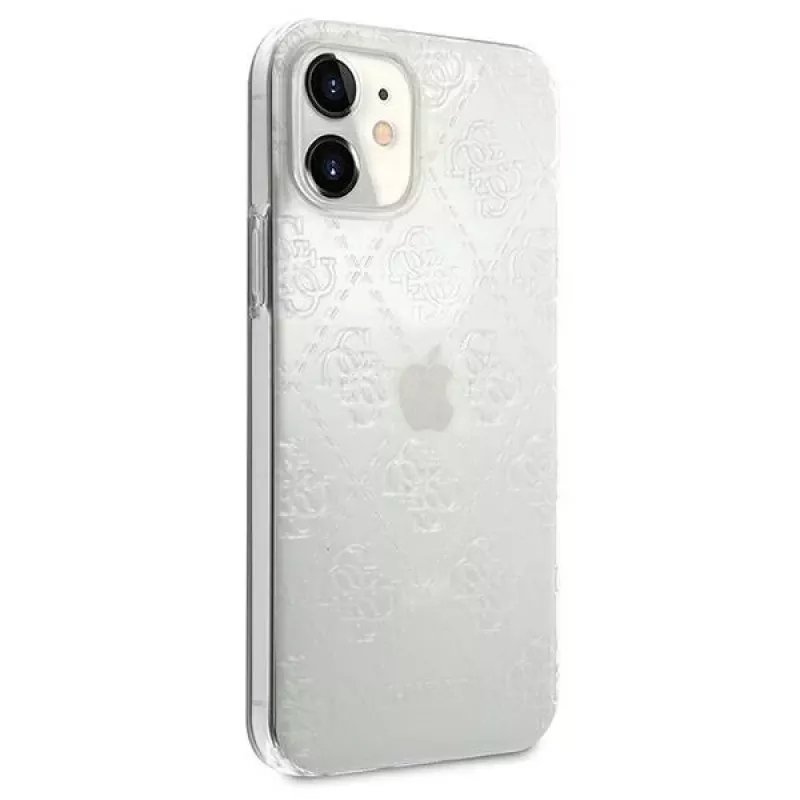 Guess GUHCP12S3D4GTR iPhone 12 mini priehľadné pevné puzdro 4G 3D Pattern Collection