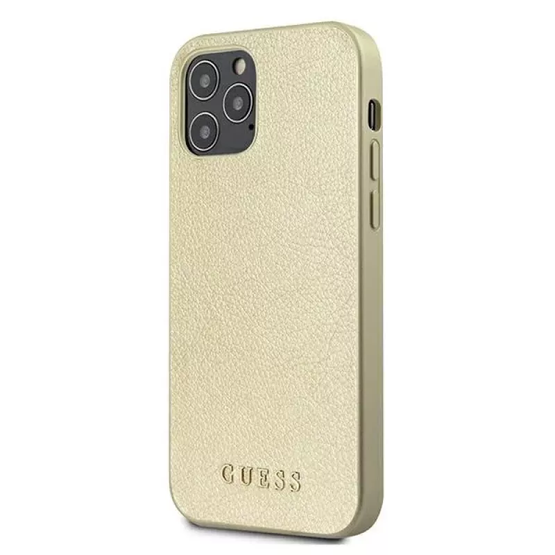 Guess GUHCP12LIGLGO pevné puzdro pre iPhone 12 Pro Max 6,7 palca zlatá Iridescent