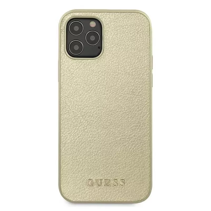 Guess GUHCP12LIGLGO pevné puzdro pre iPhone 12 Pro Max 6,7 palca zlatá Iridescent