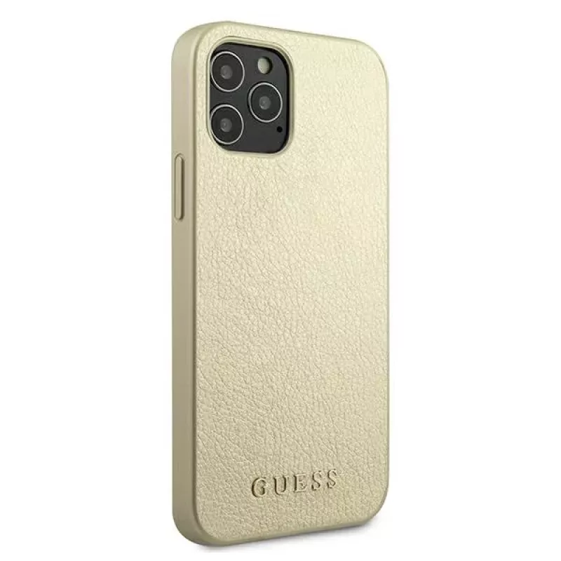 Guess GUHCP12LIGLGO pevné puzdro pre iPhone 12 Pro Max 6,7 palca zlatá Iridescent