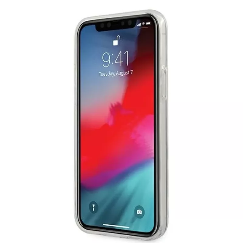 Mercedes-Benz MEHCP12MCLGBL iPhone 12/12 Pro 6,1 palca modré pevné puzdro Transparent Line