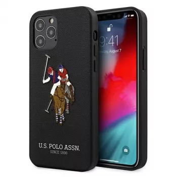 U.S. POLO ASSN. USHCP12MPUGFLBK iPhone 12/12 Pro 6.1 čierny zadný kryt Polo Embroidery Collection