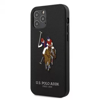 U.S. POLO ASSN. USHCP12MPUGFLBK iPhone 12/12 Pro 6.1 čierny zadný kryt Polo Embroidery Collection