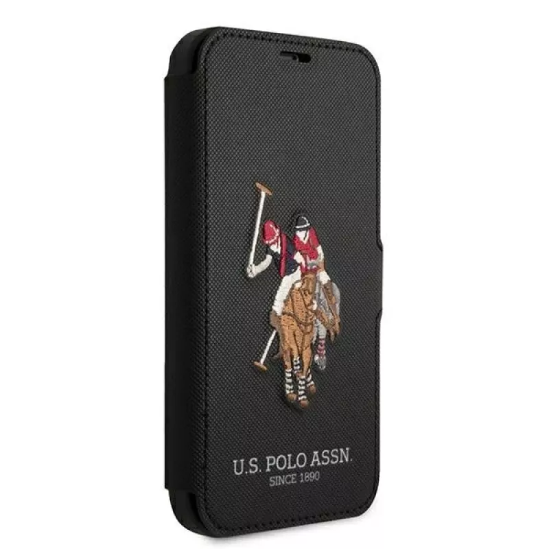 U.S. POLO ASSN. Polo Embroidery Collection kryt kniha pre iPhone 12/12 Pro 6,1 inch čierny