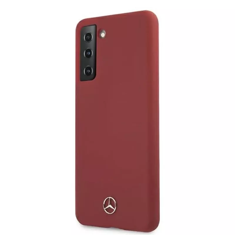 Mercedes-Benz Silicone Line pevný kryt pre Samsung Galaxy S21 (SM-G991) - červený