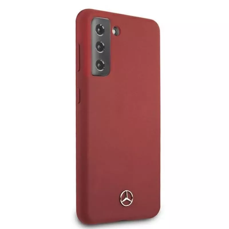 Mercedes-Benz Silicone Line pevný kryt pre Samsung Galaxy S21 (SM-G991) - červený