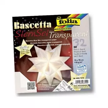 Folia origami papierová sada Bascetta hviezda Midi 32 listov 15x15 cm