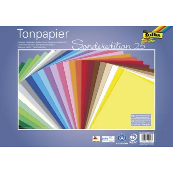 Folia Special Edition tónovaný papier 25 rôznych farieb 130 g/m² 25 listov A4