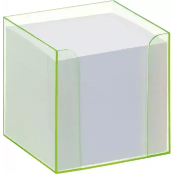 Folia 9907/4 poznámkový box s fluorescenčne zeleným okrajom a papierovou kockou
