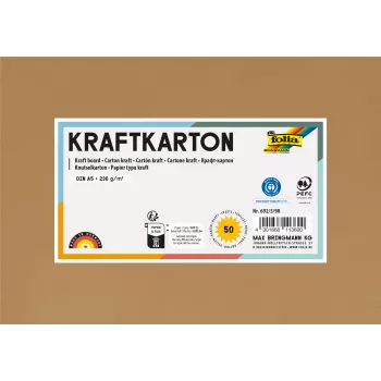 Folia kraftový kartón Kraft Paper hnedý 230 g/m² 50 listov - A5