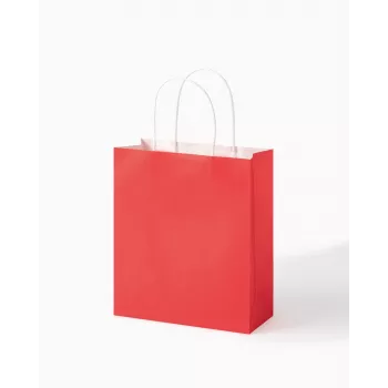 Folia 7 papierových tašiek CLASSIC M červená prírodná zelená krémová metalická zlatá 18,0 x 21 cm