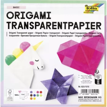 Folia transparentný skladací papier 15 x 15 cm, 50 listov, 42 g/m²