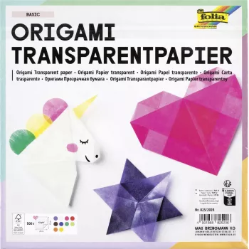 Folia transparentný skladací papier 20 x 20 cm, 20 listov, 42 g/m², číry