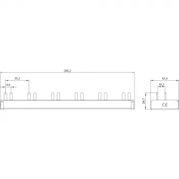 SIEMENS 5ST3675-0 kolíková zbernica 10mm² 3p/N 6xAFD+6xKomp. 12TE