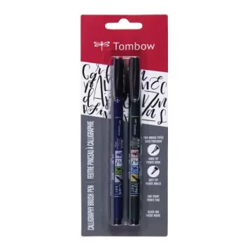 Tombow WS-BHS-2P Dual Brush Pen sada - čierna - 2 kusy - blisterové balenie