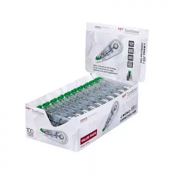Tombow CT-CA4-20 MONO CA korekčný roller - biela páska 10 m x 4,2 mm - zelený/transparentný dávkovač - 20 kusov