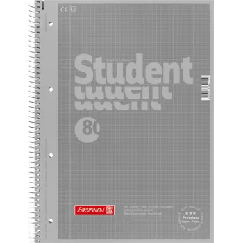 Brunnen blok College A4 štvorčekovaný Lin.28 80 listov 90 g Premium strieborná 2 okrajové linky