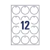 Avery Zweckform T3004-10 nepriľnavé okrúhle etikety, polyester, biela, 60 mm, 120 etikiet