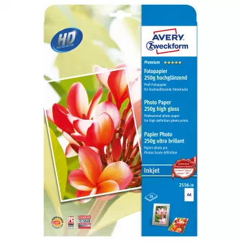 Avery Zweckform Premium lesklý fotografický papier - lesklý - biely - A4 (210 x 297 mm) - 25 listov