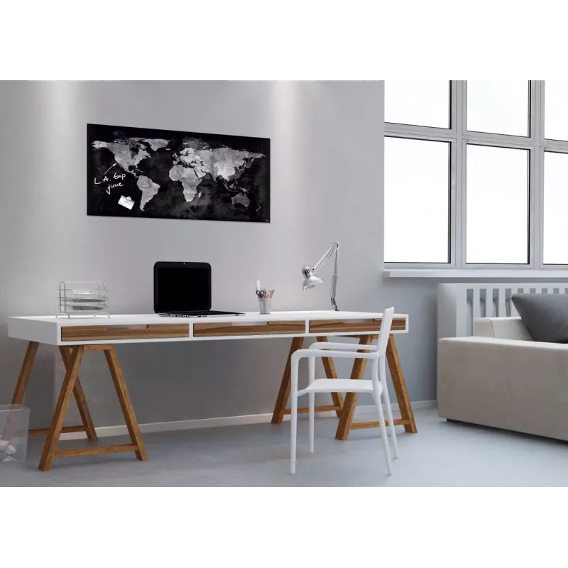 SIGEL GL270 sklenená magnetická tabuľa 910 x 460 mm, super biela, bez rámu, vrátane 2 magnetov a marker