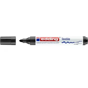 EDDING 4500 textilný marker čierny guľatý hrot 2-3 mm permanentný krycí pigmentový atrament na vodnej báze 1 ks