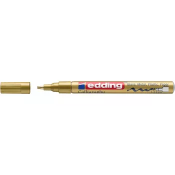 EDDING 4-753053 Zlatý lakový marker - guľatý hrot - šírka stopy 1-2 mm - hliníkové telo - na olejovej báze - permanentný - vysoko krycí
