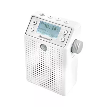 Soundmaster DAB60WE rádiové rádio do zásuvky DAB+, FM, Bluetooth, USB funkcia handsfree, odolné proti striekajúcej vode, biela