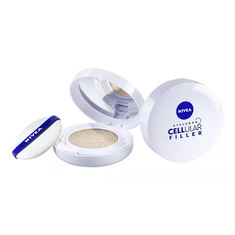 NIVEA 3in1 Cushion Foundation s kyselinou hyalurónovou, svetlá, 15 ml