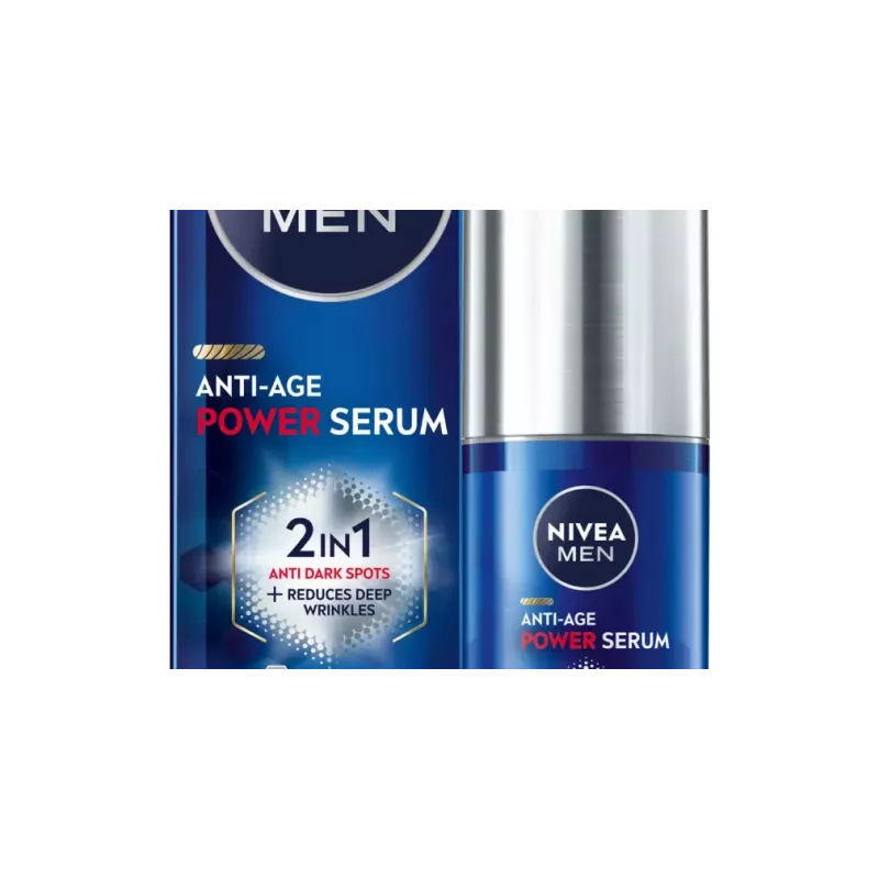 NIVEA Men Anti-Age Power sérum 2in1 intenzívne proti nedokonalostiam 30 ml