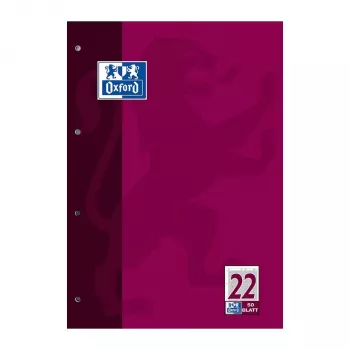 Oxford poznámkový blok DIN A4 linajkovaný lineatúra 22, 80 listov, 90 g/m², biely