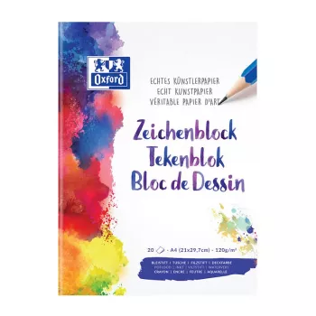 Oxford 100050321 A4 120 g/m² linajkovaný náhradný blok, 100 listov, biely, dierovaný 4 diery