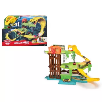 Dickie Jungle Garage 203338004 - 3-poschodová hracia súprava so zvukom a svetlom, vrátane liatého vozidla