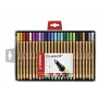 STABILO point 88 fineliner sada pier - 30 miešaných farieb - 0,4 mm - kovom obalený plsťový hrot - atrament na vodnej báze - šesťhranné telo - vetrané viečko - kartónové puzdro